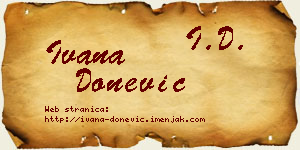Ivana Donević vizit kartica